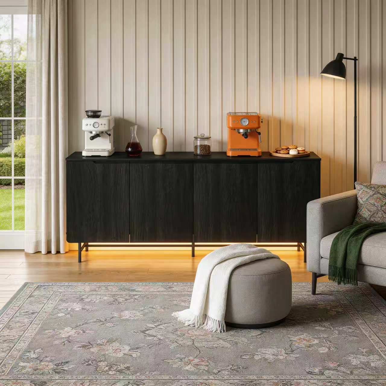 Credenza Office Storage - Credenza Moderna in Legno Senza Maniglie