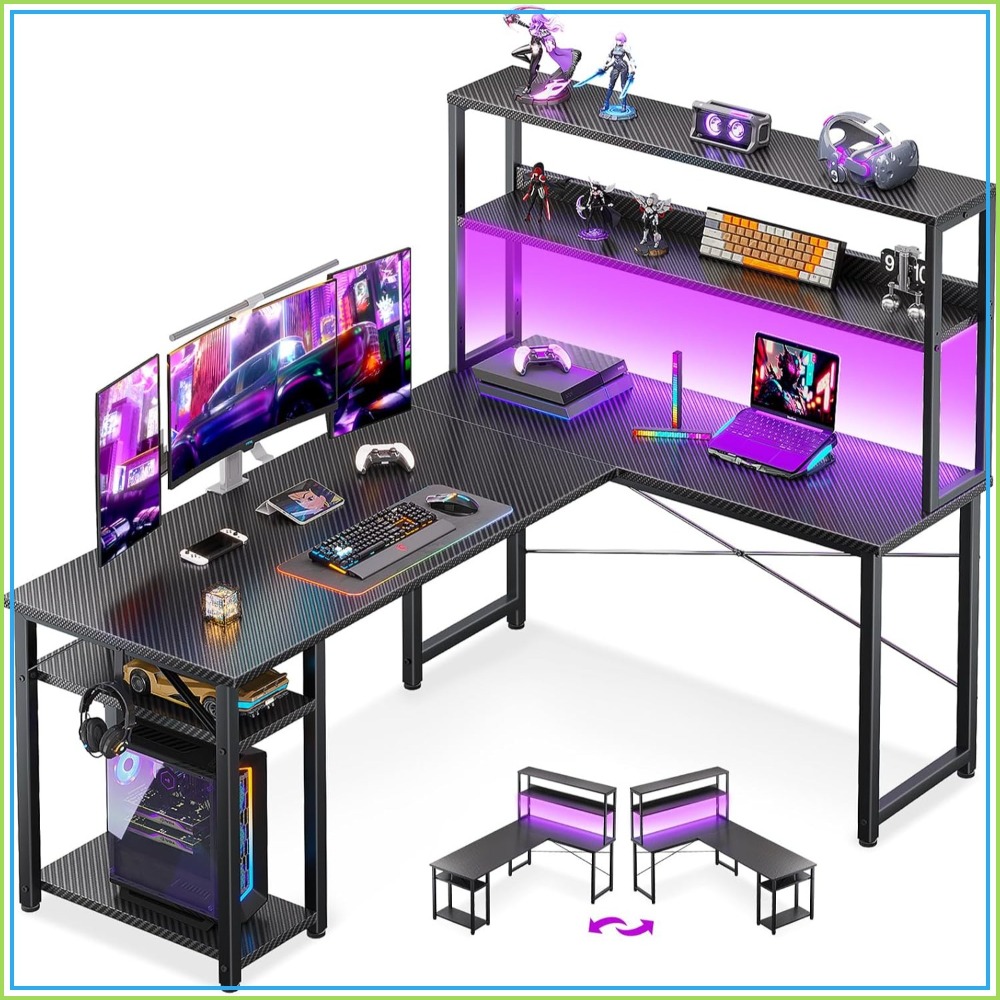 Gaming Desk With Hutch - Scrivania da Gaming a L da