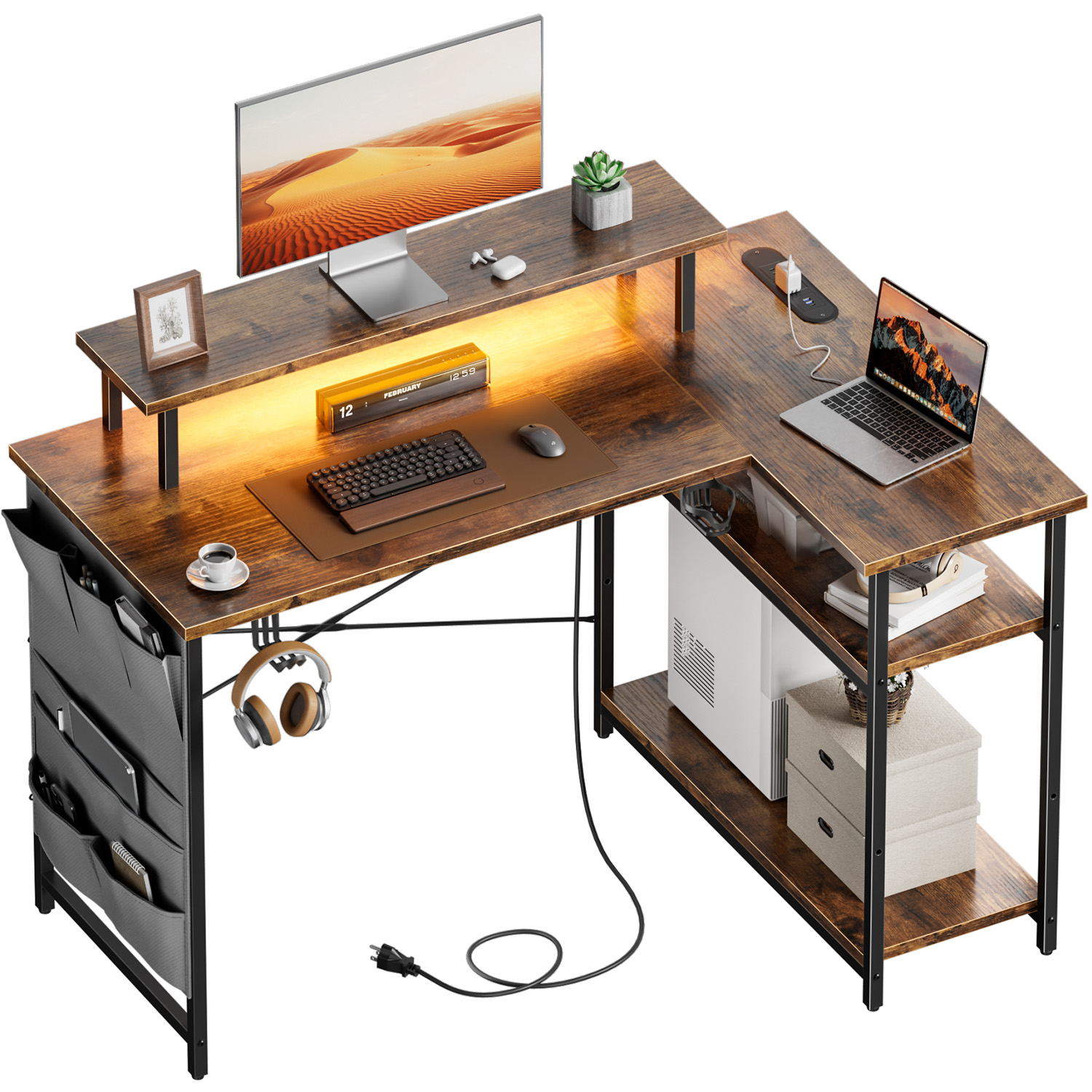 Gaming Desk With Hutch - Scrivania per Computer a Forma di