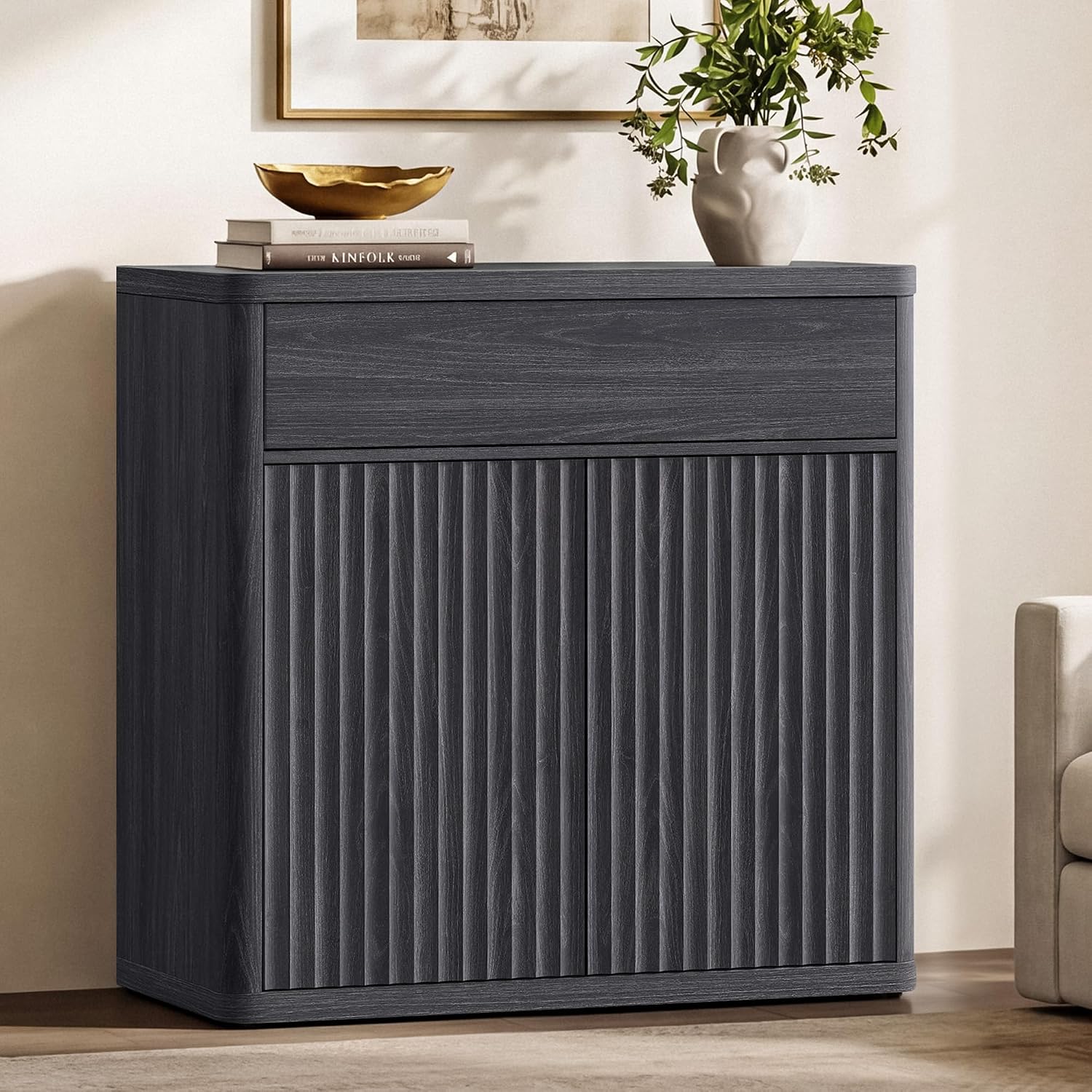 Credenza Office Storage - Mobile credenza moderno scanalato da 34,6