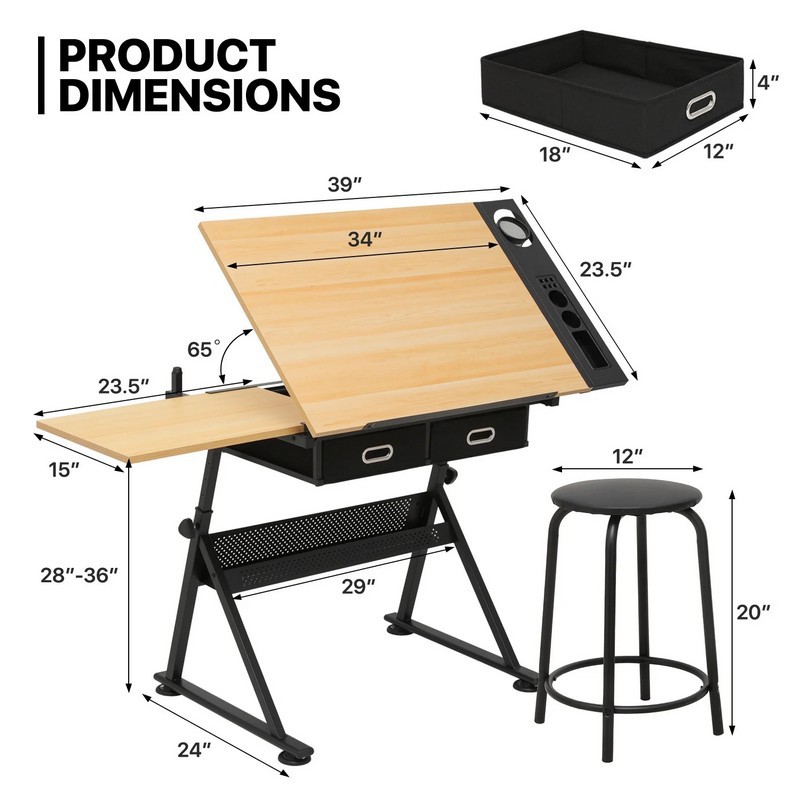 Office Furniture Suppliers - Tavolo da Disegno Regolabile in Altezza