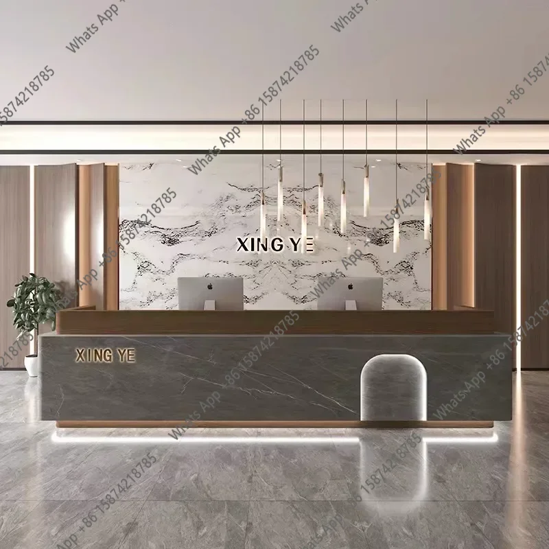 Office X Furniture - Bancone Reception di Lusso Minimalista per