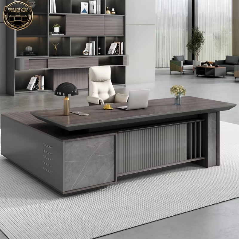 Office Furniture Custom - Scrivania Direzionale a L Personalizzata, Moderna,