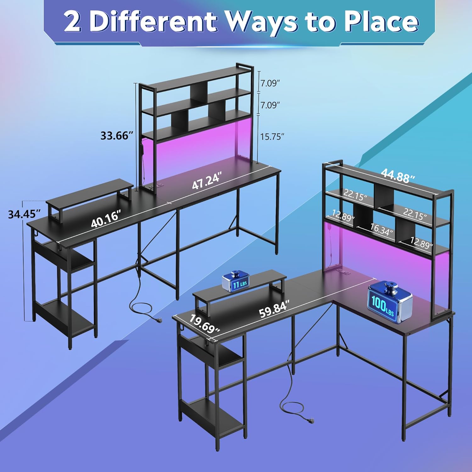 Scrivania da gioco a forma di  - Gaming Desk With Hutch recensione e prezzo