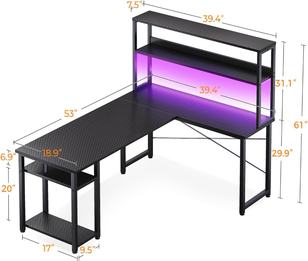 Scrivania da Gaming a L da 53  - Gaming Desk With Hutch recensione e prezzo