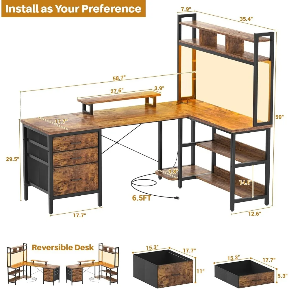 Scrivania a L Aheaplus con mob - Gaming Desk With Hutch recensione e prezzo