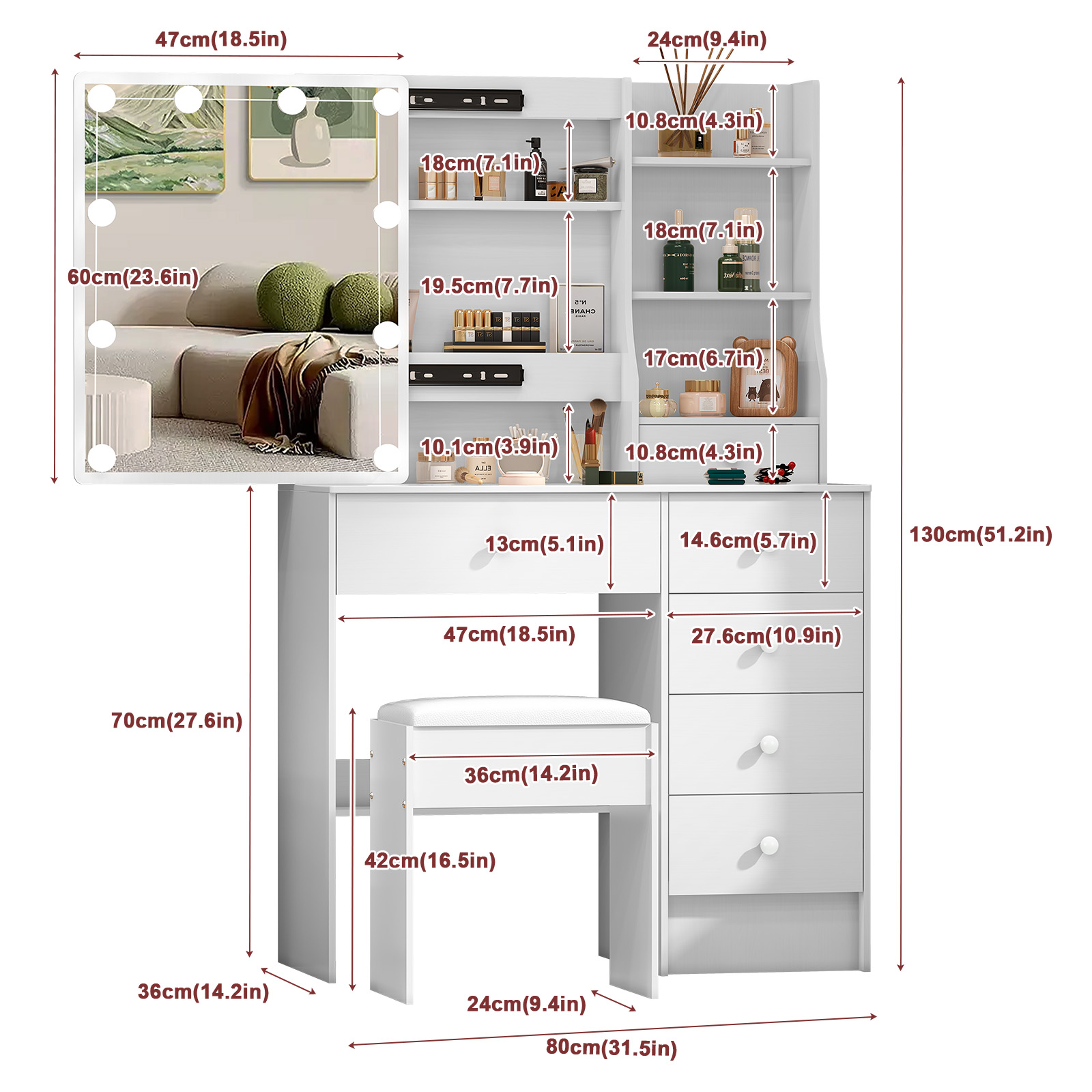 Set Moderno di Toeletta Bianca - Office X Furniture recensione e prezzo