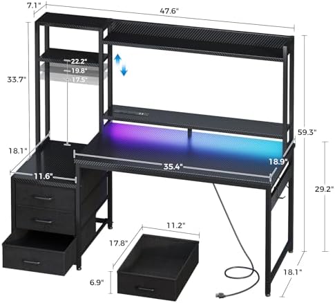 Scrivania da Gaming da 48 Poll - Gaming Desk With Hutch recensione e prezzo