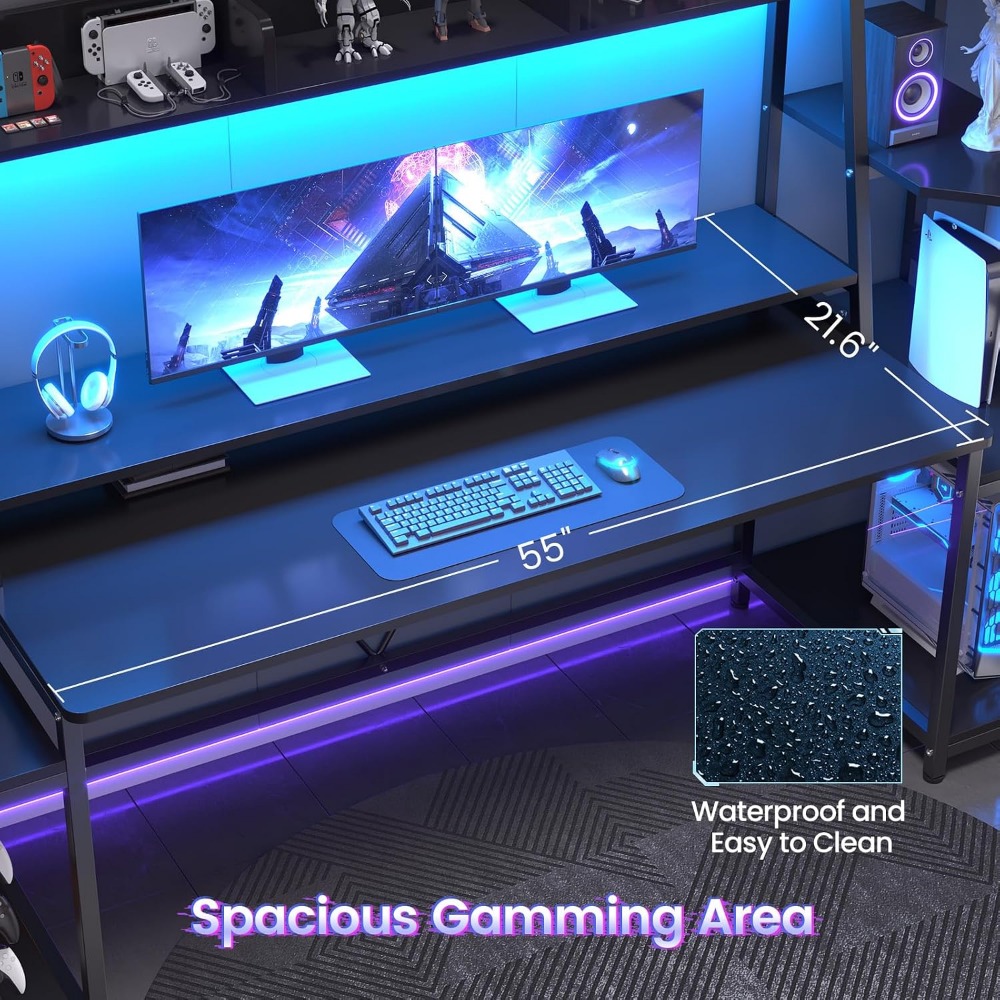Scrivania da Gaming 79'' con L - Gaming Desk With Hutch recensione e prezzo